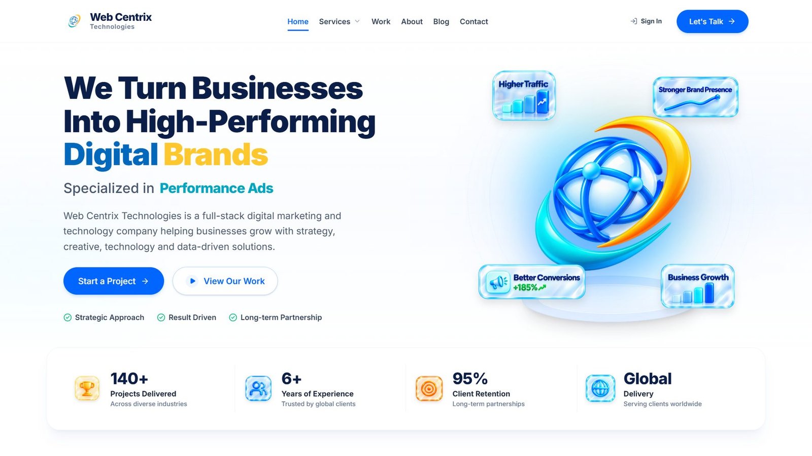 Web Centrix Technologies website homepage screenshot